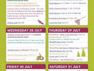 Poster listing Heath Week events