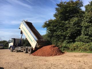 Tipper truck during works on the heaths
