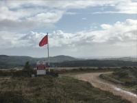 Red danger flag flying on the heaths