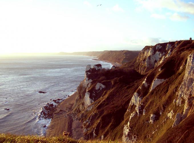 View of cliffs taken from coast path