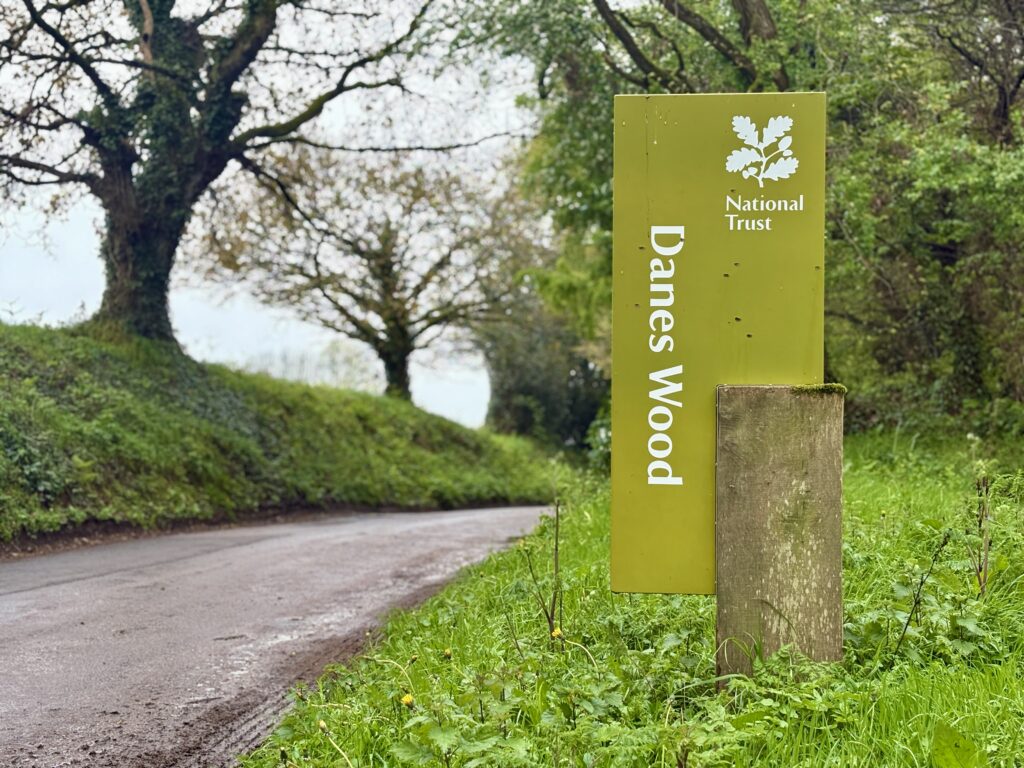 Danes Wood National Trust carpark sign